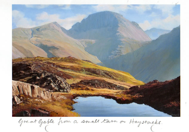 Great Gable form a small tarn on Haystock Painting