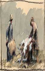 Sheep Sheering Painting