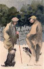 Farmer with Sheep dogs