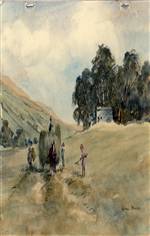 Horse and Hay Cart Painting