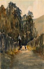 Farmer and dogs on a dales road