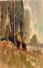 Cows in the Field Painting