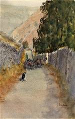 Sheep in the road Painting