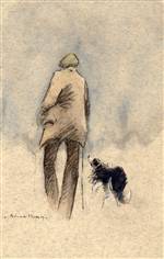 farmer and sheep dog