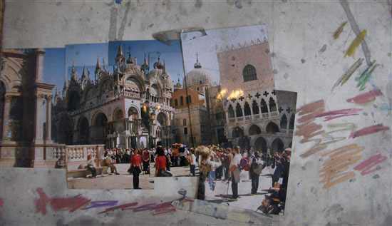 Venice St Marks Square Oil Photo